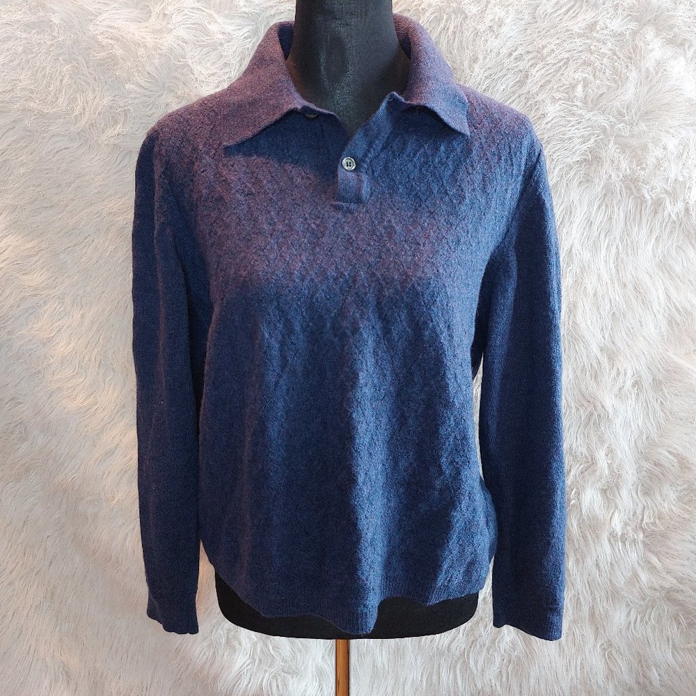 Ponte Vecchio Italy Women's Purple Pure New Wool Collar Sweater Size: XL